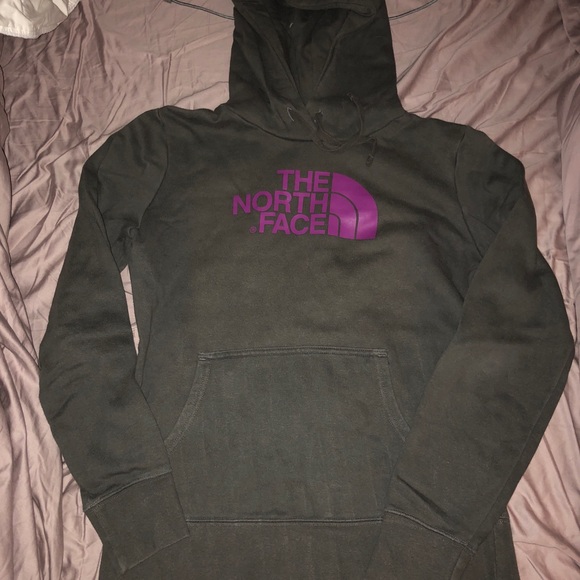 gray north face sweatshirt